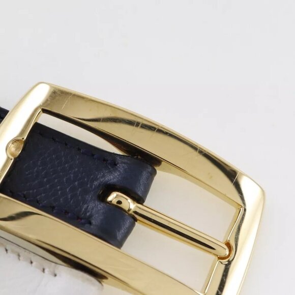 HERMES reversible belt Blue Indigo/Rouge Vif Courchevel/Swift Women - Picture 7 of 10